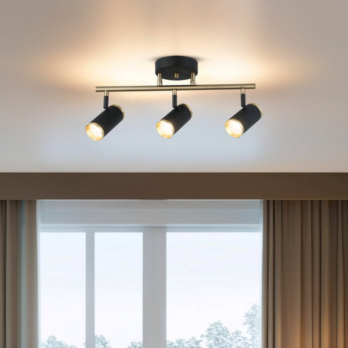 Opviq Lume - 70-13 Candelabro de Metal Negro y Laca Antigua
